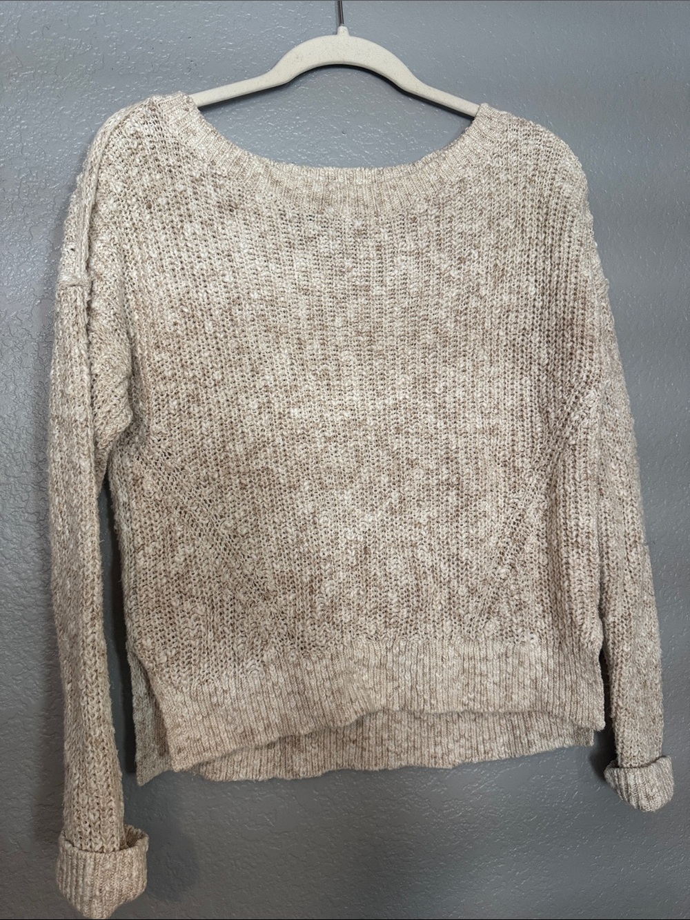 Abercrombie & Fitch Neutral Knit Scoop Sweater - Beige Heather